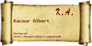 Kacsur Albert névjegykártya
